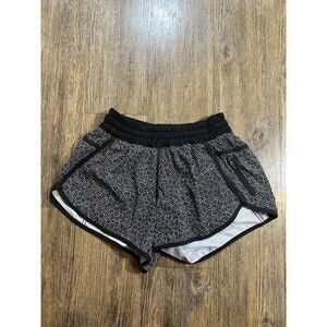 Lululemon  4” Tracker Shorts size 6 Black Running Liner Zip Pocket Sweat Wicking